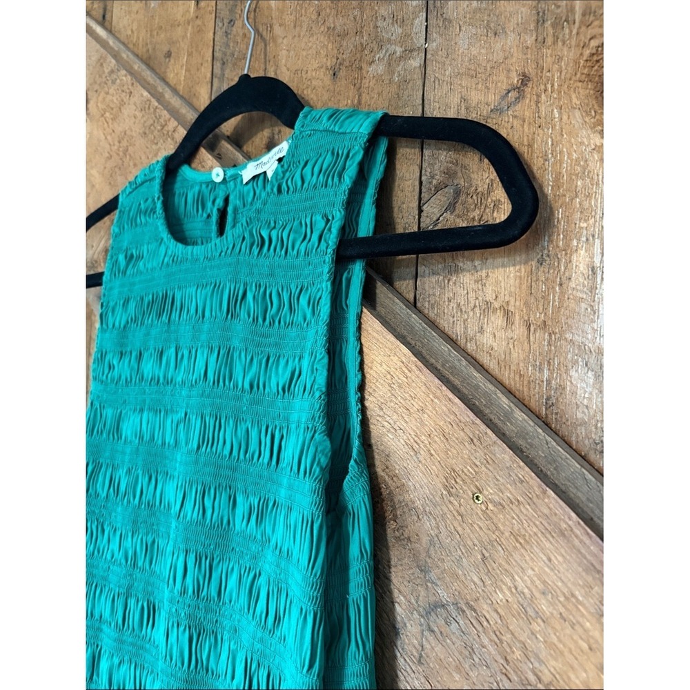 Madewell Green Smocked Textured Sleeveless Maxi Dress NT311 - Picture 2 of 7